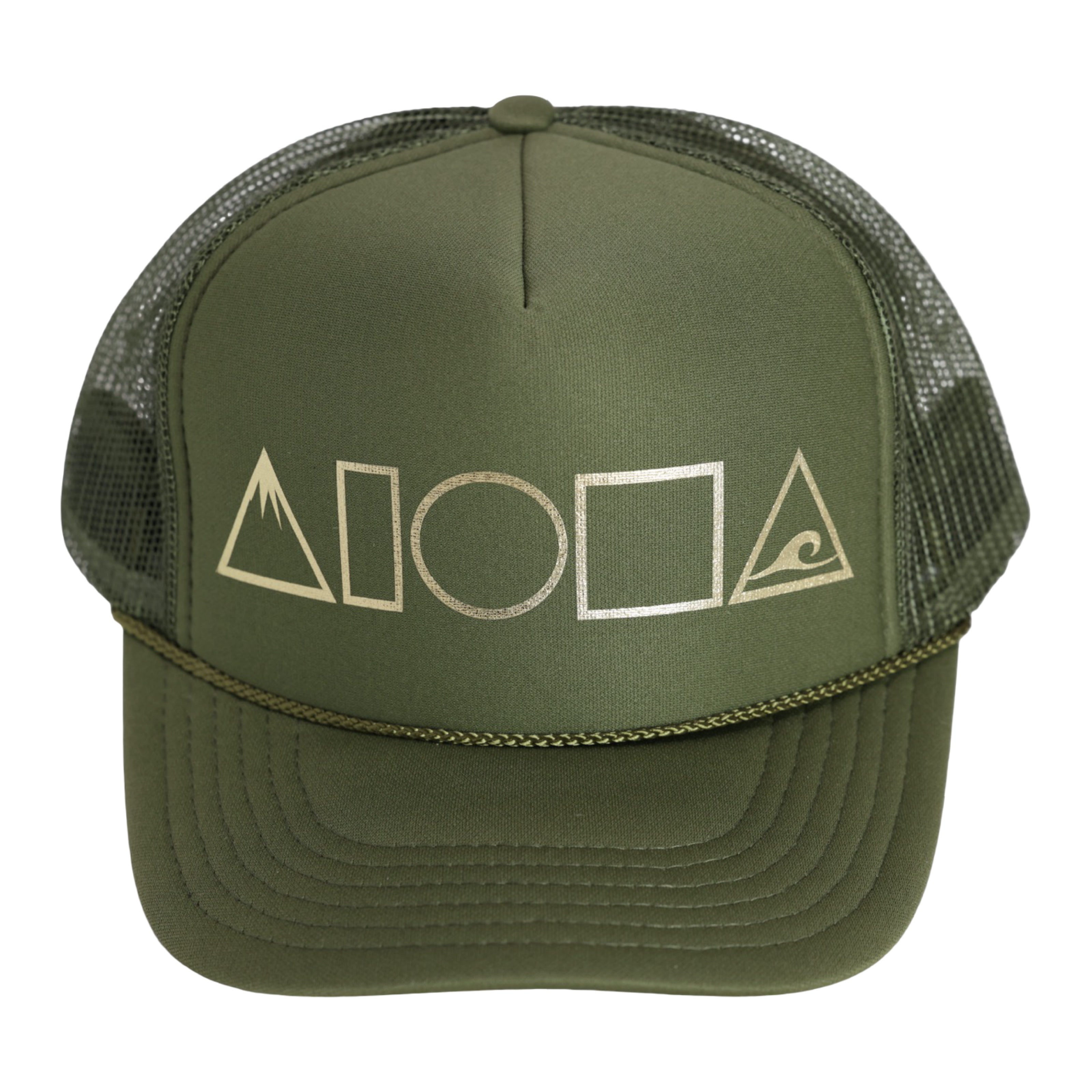 MAUKA TO MAKAI Army Green/Gold Adult Trucker