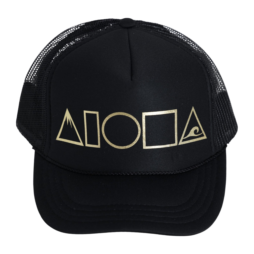 MAUKA TO MAKAI Black/Gold Youth Trucker