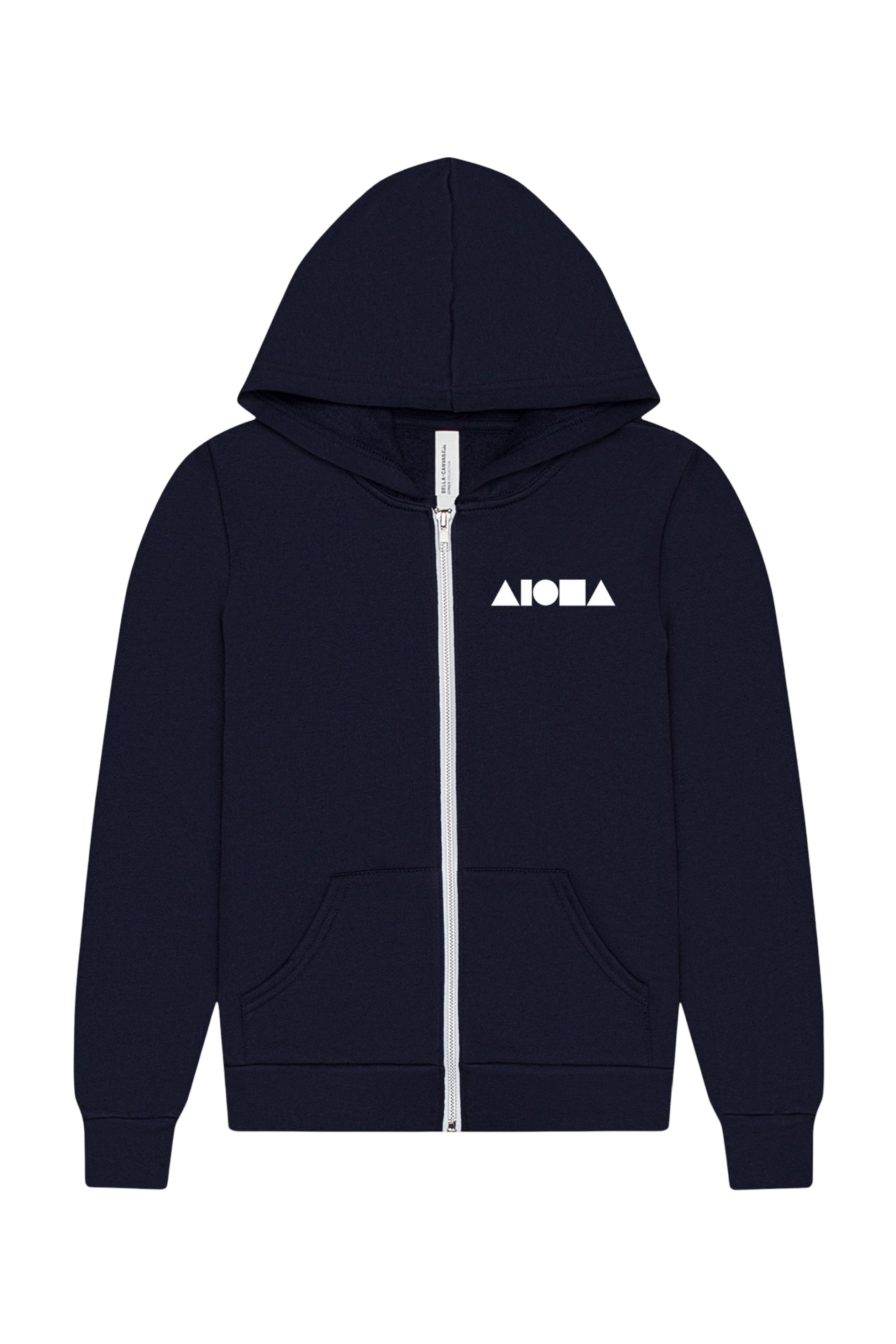 ALOHA SHAPES Navy Toddler Zip Up Fleece Hoodie