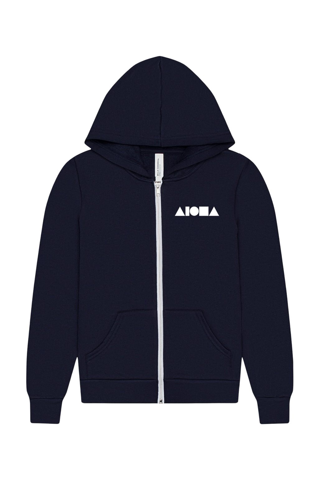 ALOHA SHAPES Navy Youth Zip Up Fleece Hoodie