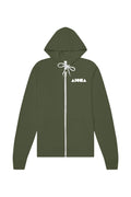 ALOHA SHAPES Military Green Unisex Fleece Zip-up Hoodie