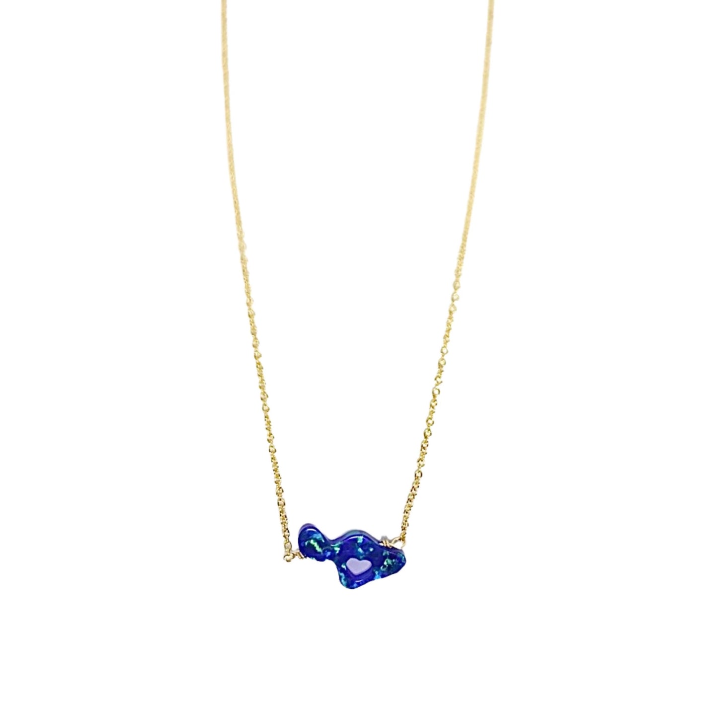 Aloha Bling "Dark Blue Opal Maui Love" Necklace