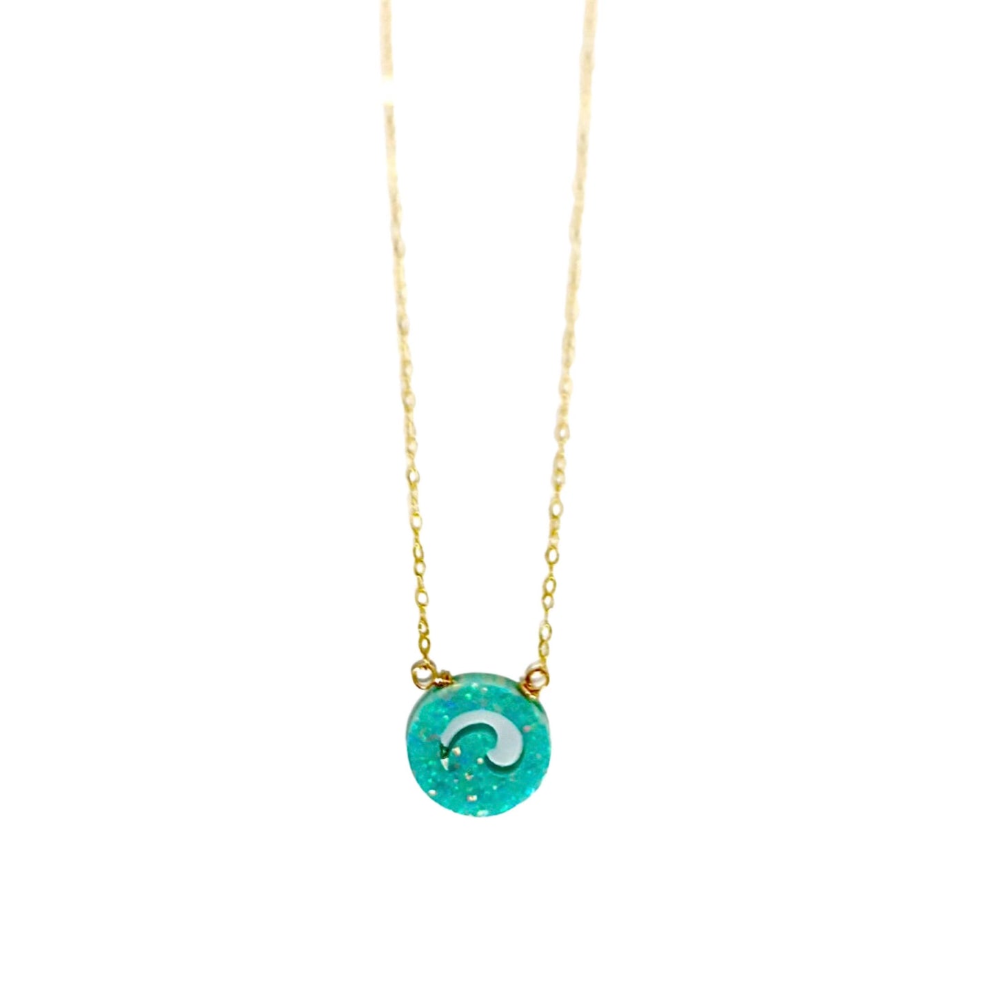 Aloha Bling "Circle Wave Green Opal" Necklace