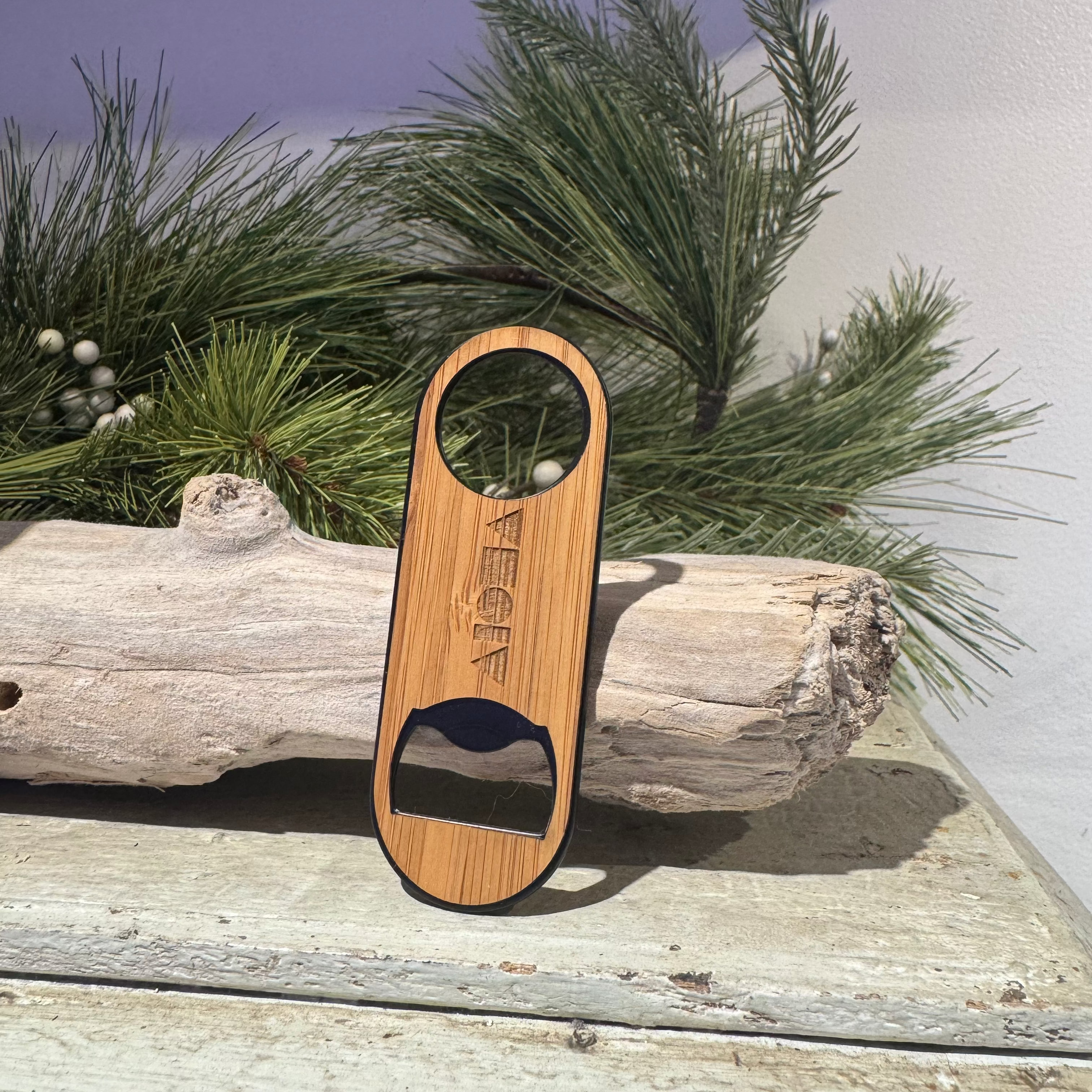 ALOHA Bamboo Bottle Opener