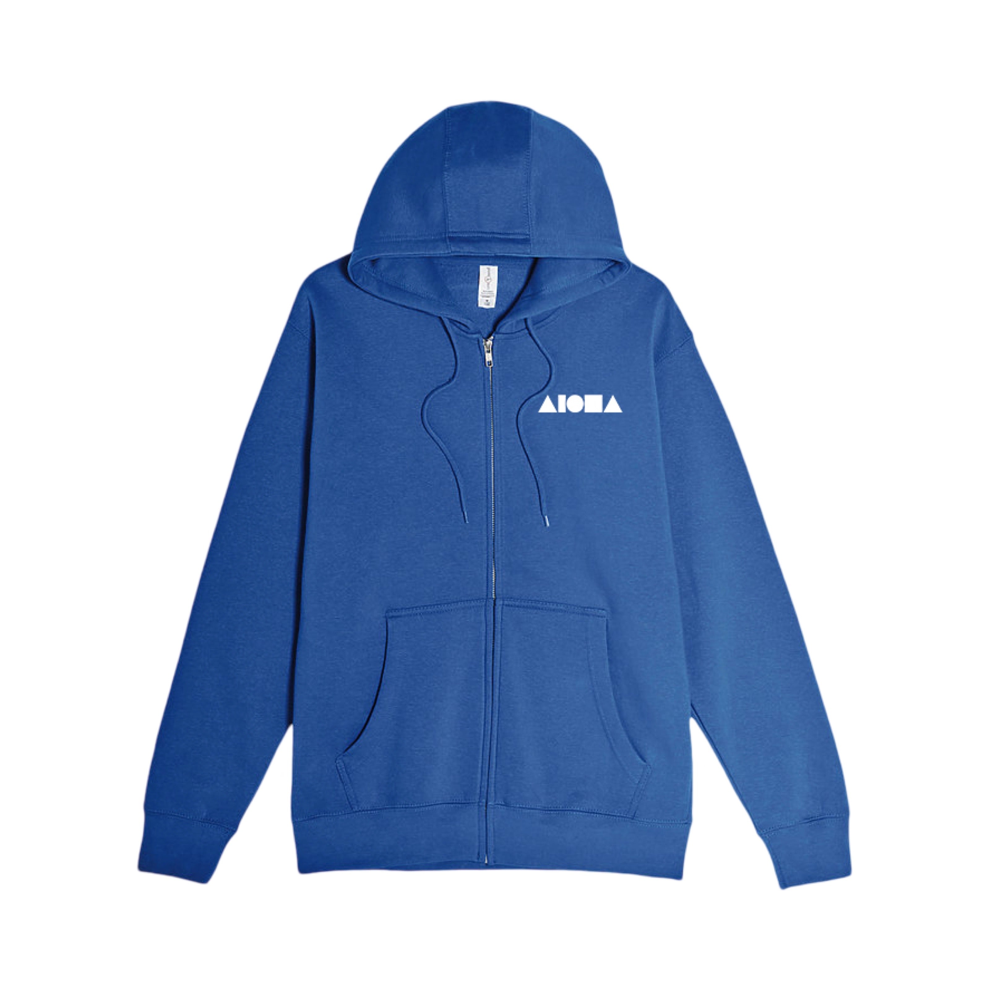 Royal Blue Unisex Full Zip Hoodie
