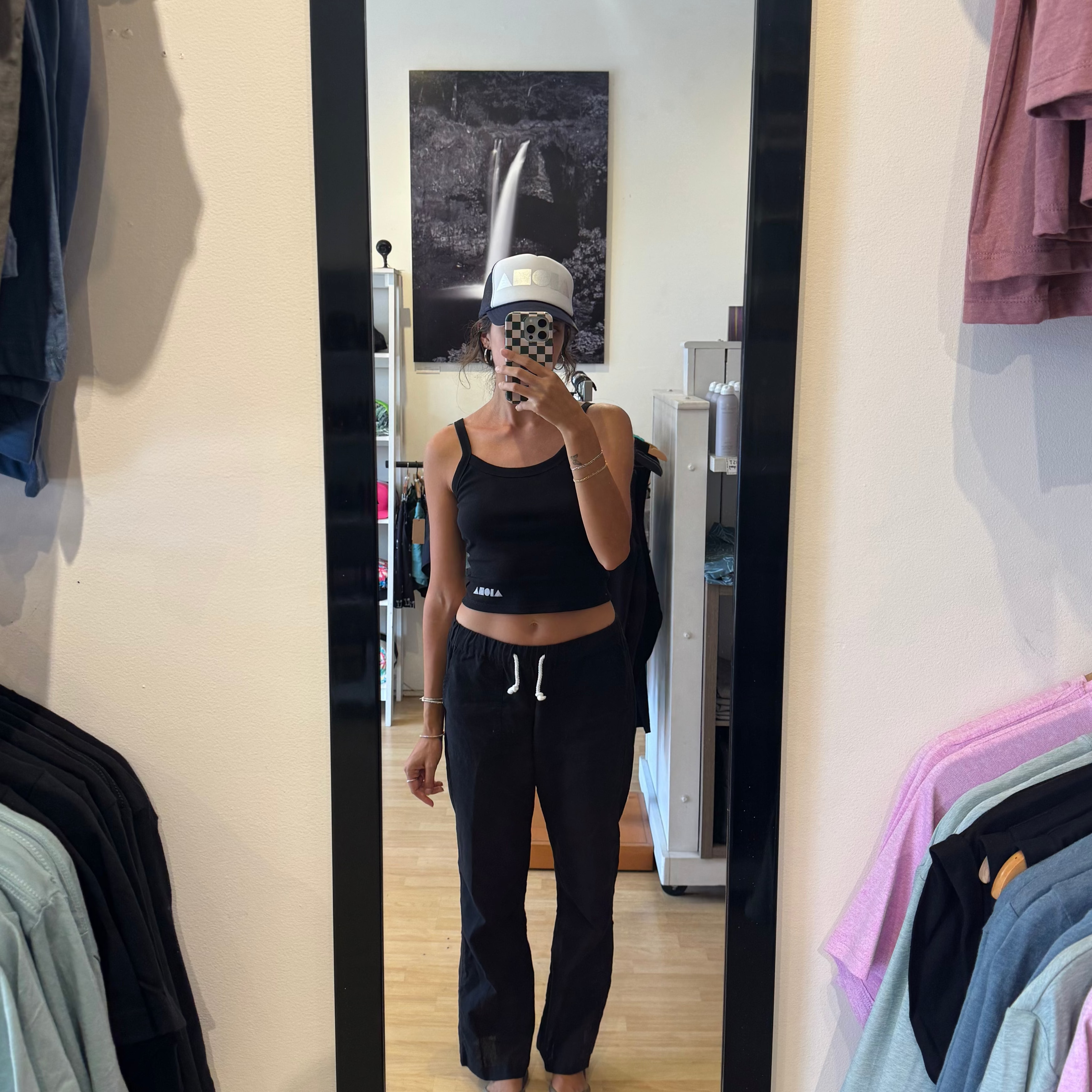 NORA Black Cotton Beach Pant