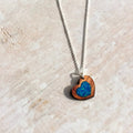 IPO Koa Wood/Teal Opal Silver 16” Necklace