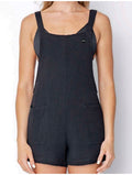 HAILEY Black Cotton Beach Romper