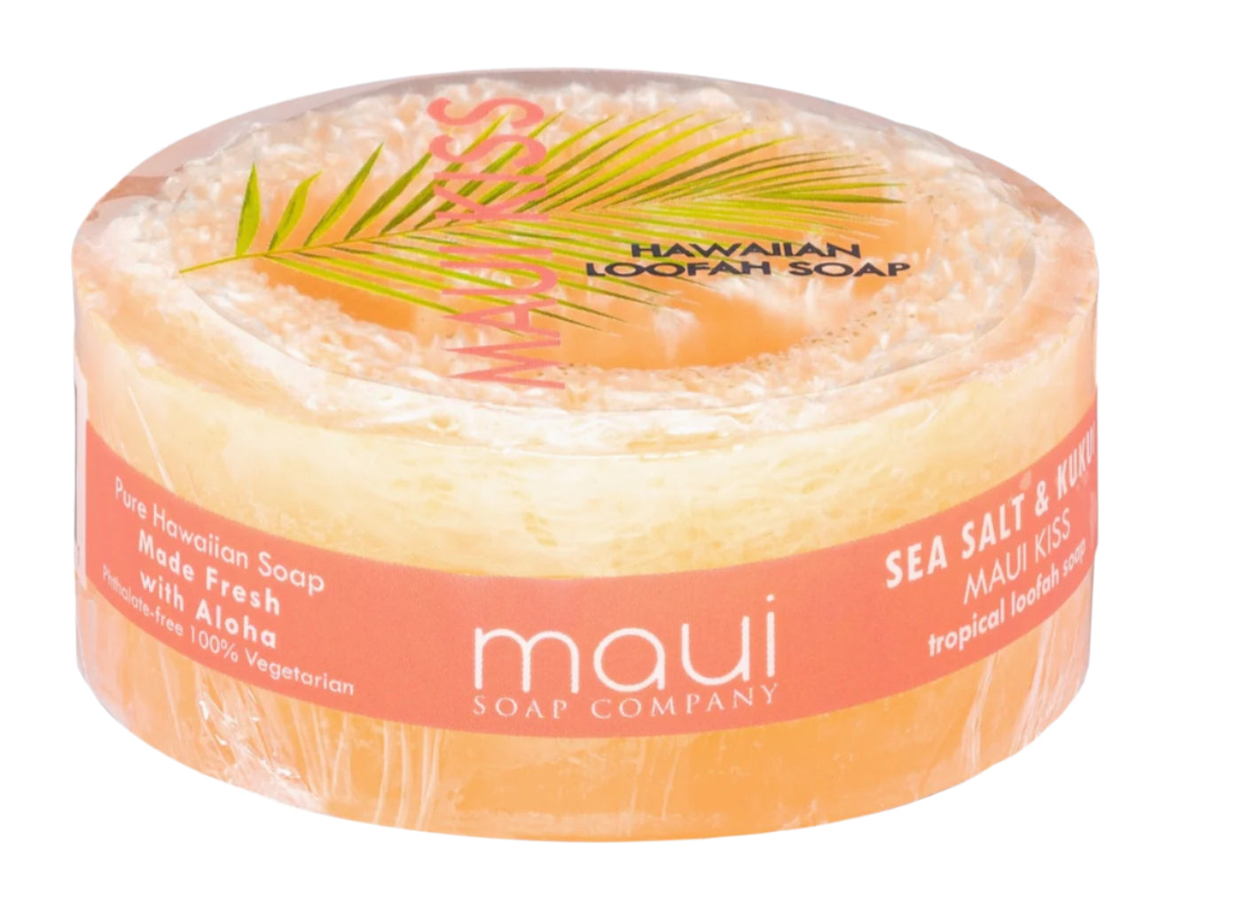 MAUI KISS Sea Salt & Kukui Exfoliating Loofah Soap