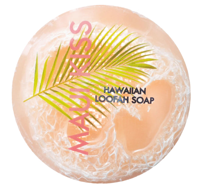Maui Kiss Sea Salt & Kukui Exfoliating Loofah Soap
