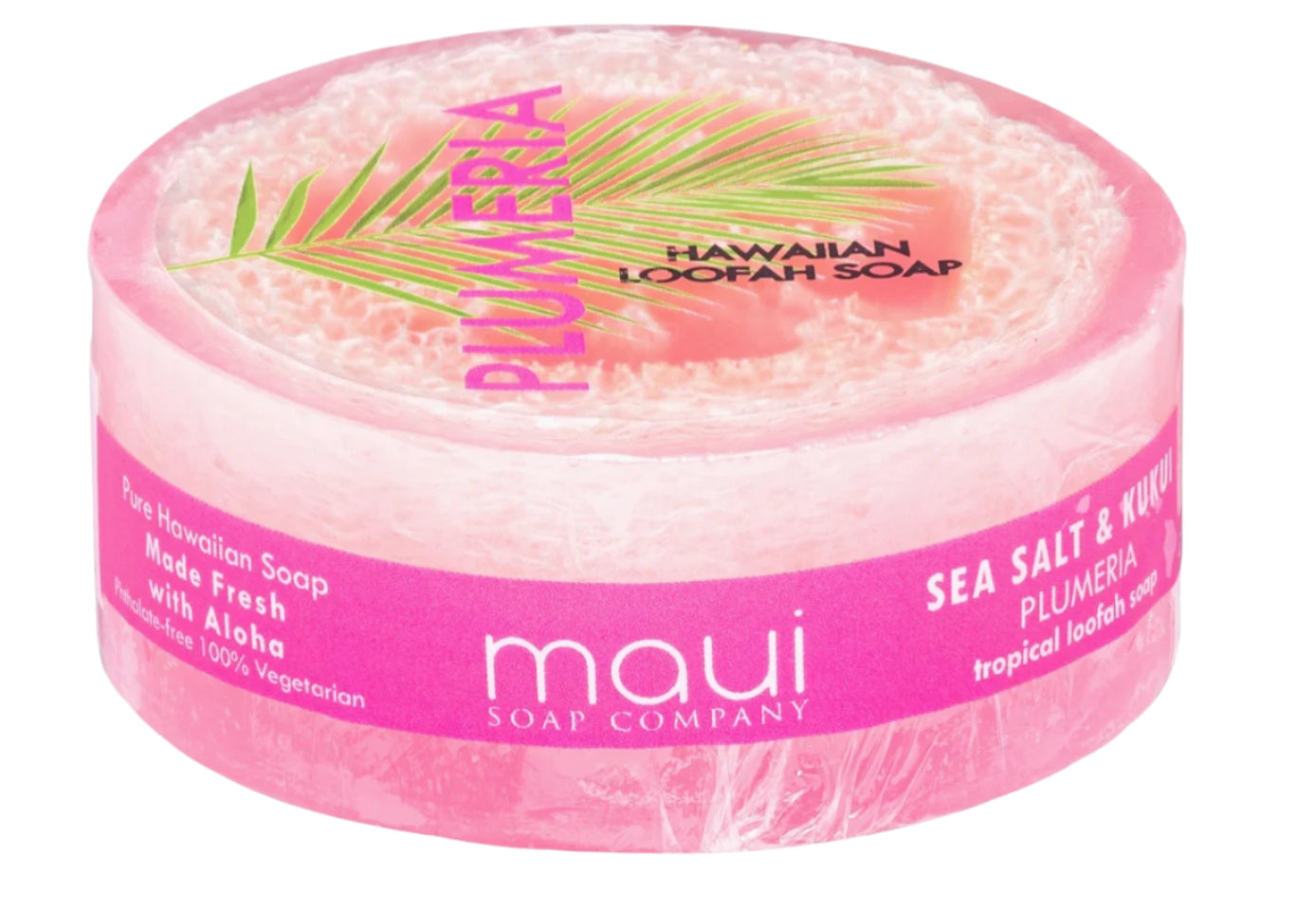 PLUMERIA Sea Salt & Kukui Exfoliating Loofah Soap