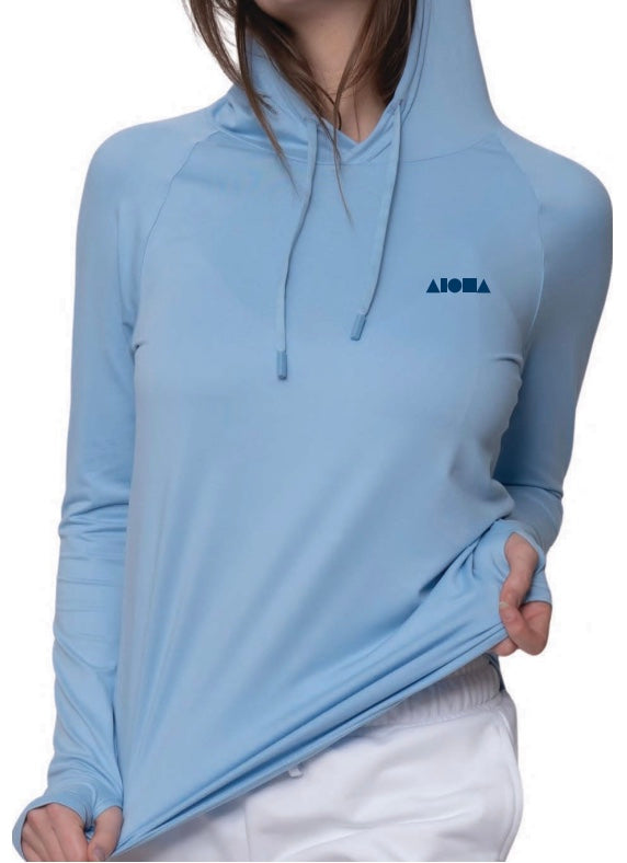 SYNC Blue Hooded UPF50 L/S