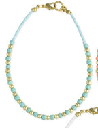 Soft Sophistication Gold & Pastel Bead Anklet