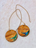 KAI PO'I Koa Wood/Abalone Gold Earrings