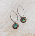 KI'O Koa Wood/Abalone Silver Earrings
