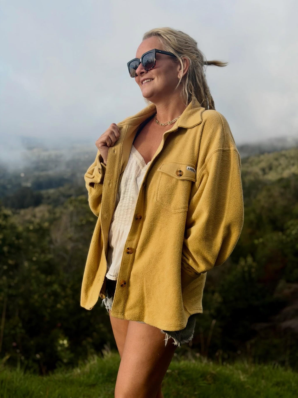 KAMI Gold Oversized Shirt Jacket