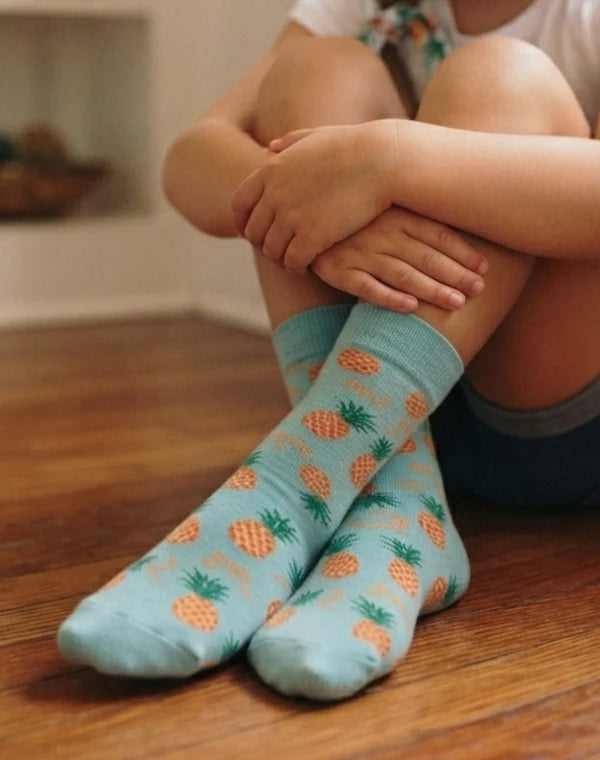 ALOHA PINEAPPLE Kids Crew Socks | Hawaii Island Collection