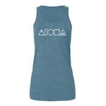 MAUKA TO MAKAI Racerback Heather Teal Tank (M)