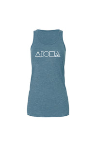 MAUKA TO MAKAI Racer Tank Heather Blue Wholesale