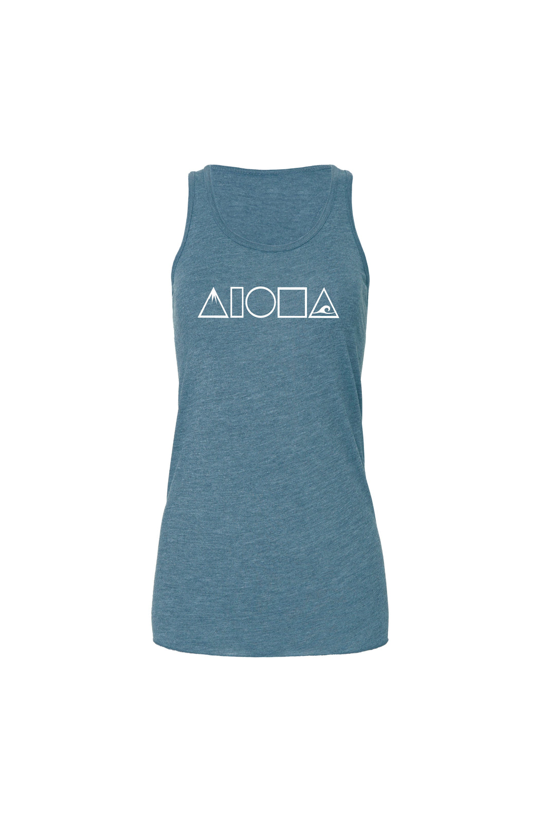 MAUKA TO MAKAI Racer Tank Heather Blue Wholesale
