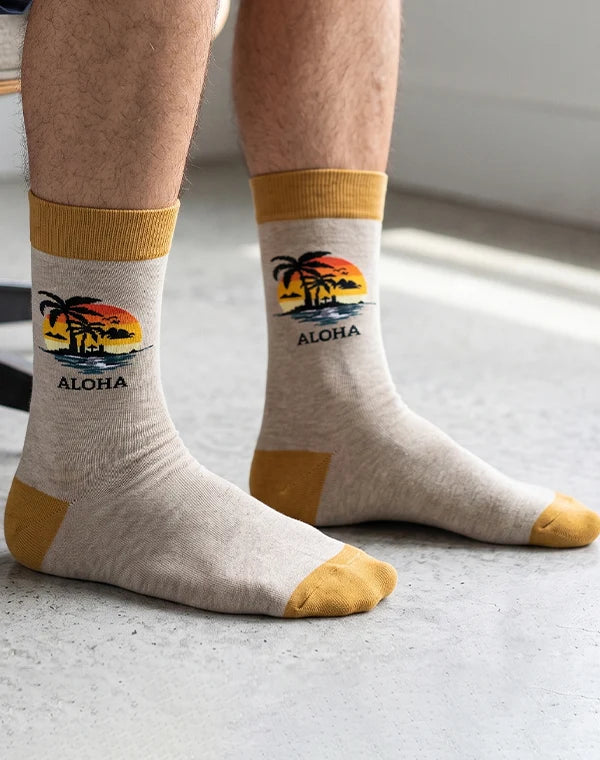 ALOHA ISLAND Men's Crew Socks | Hawaii Island Collection
