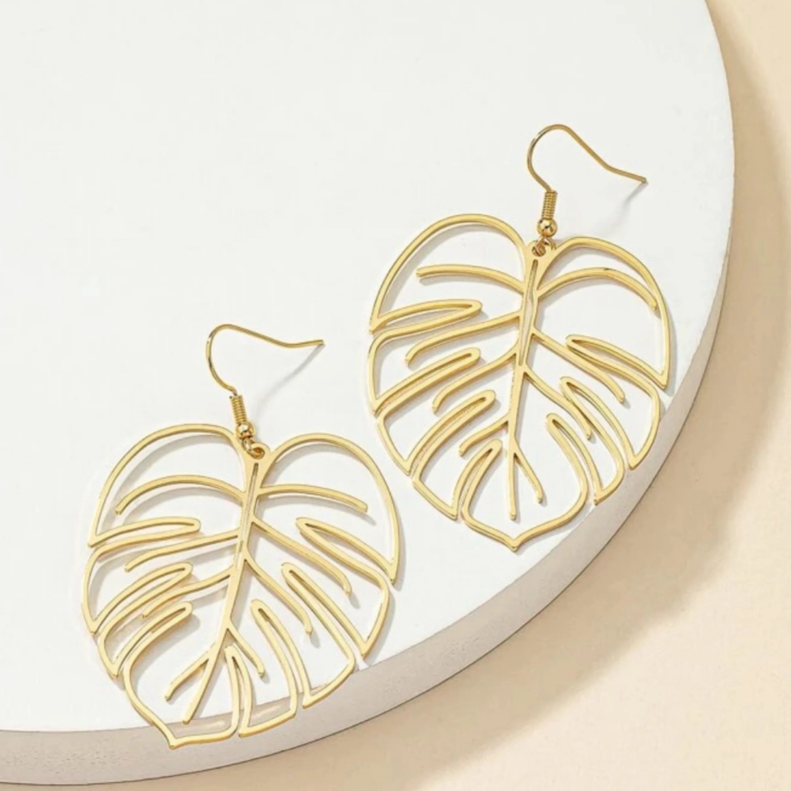 MONSTERA Leaf Cutout Earrings