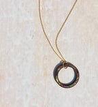 'OLI Koa Wood/Abalone Gold 18” Necklace