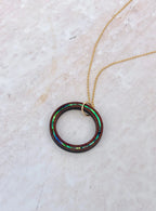 'OLI Koa Wood/Abalone Gold 18” Necklace