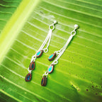 LĀʻAU HIHI Koa Wood/Opal Silver Earrings
