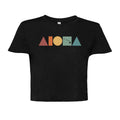 ISLAND SHAPES Retro Rainbow Flowy Crop Tee