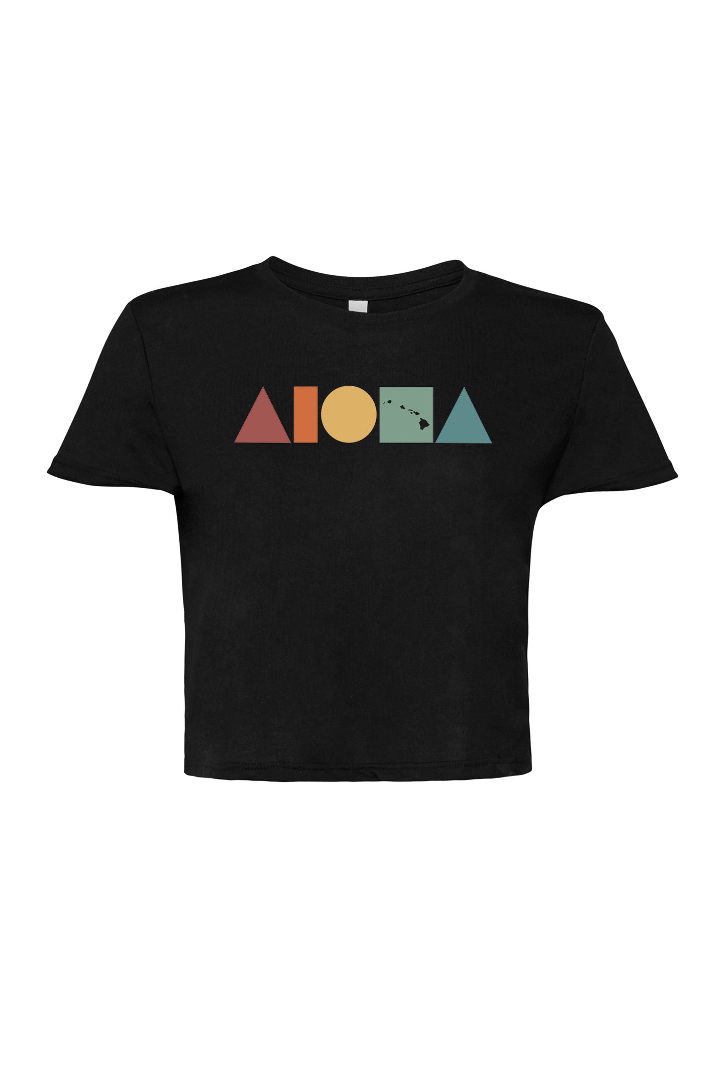 ISLAND SHAPES Retro Rainbow Flowy Crop