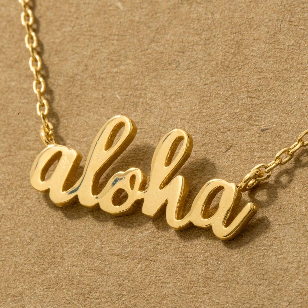 ALOHA Charm Pendant Plated Necklace