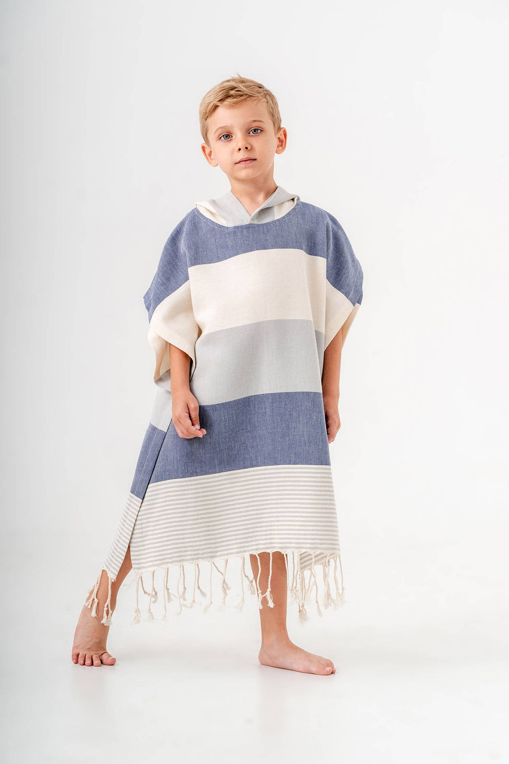 BLUE STRIPE Kids Surf Poncho