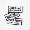 SURFING IS MY THERAPY Decorative Iron On Embroidered Patch | Union Made
