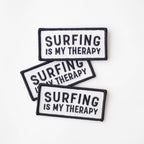 SURFING IS MY THERAPY Decorative Iron On Embroidered Patch | Union Made