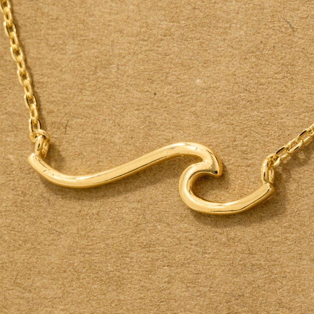 NALU Wave Pendant Plated Necklace