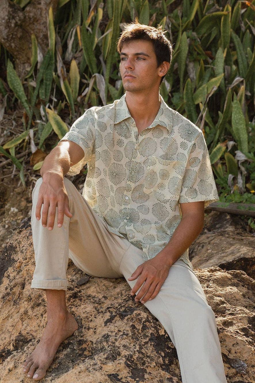 MOSS OPIHI Short Sleeve Button Down Aloha Shirt | Organic Cotton
