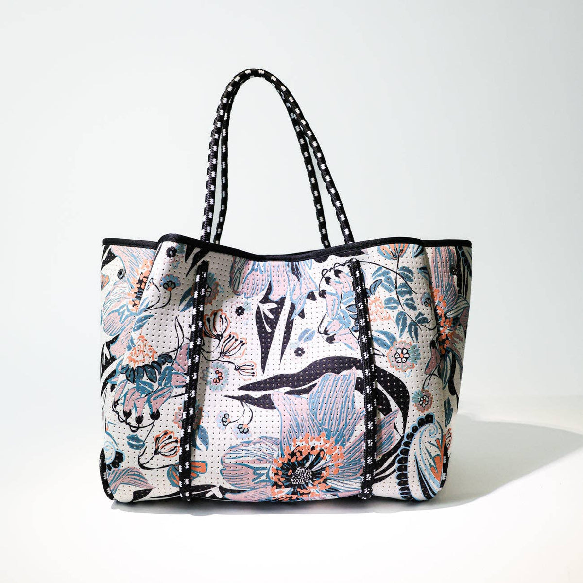 WHITE FLOWERS Print Everyday Tote Bag | Neoprene & Waterproof