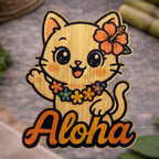 ALOHA CAT Bamboo Sticker