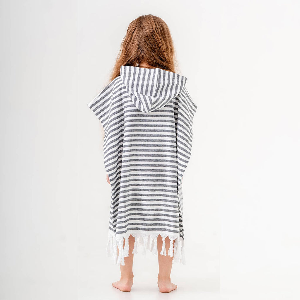 GREY STRIPE Kids Surf Poncho