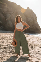 WANDERER Army Green Wide-Leg Pants