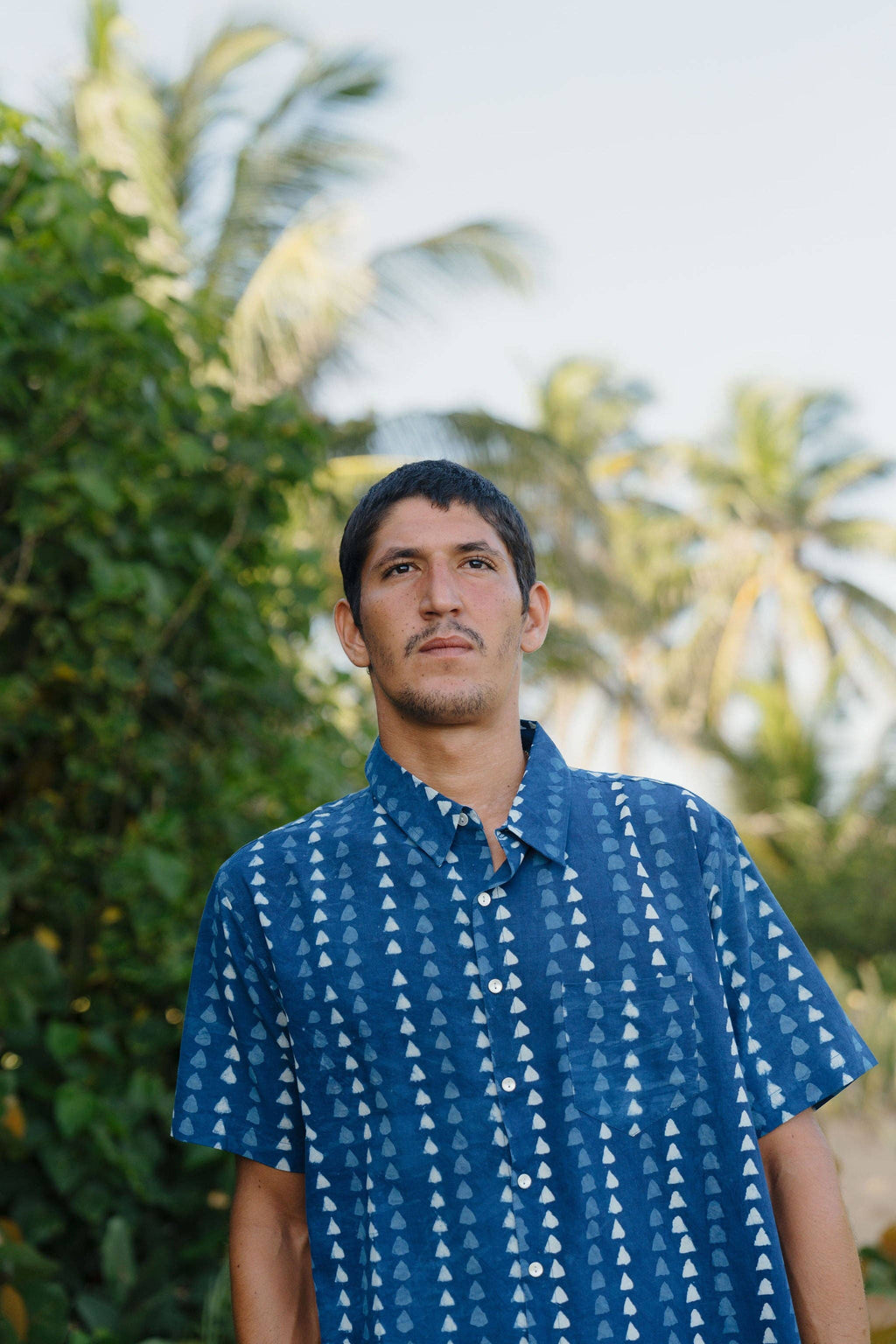BLUE SHADOW Short Sleeve Button Down Aloha Shirt | Organic Cotton