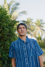 BLUE SHADOW Short Sleeve Button Down Aloha Shirt | Organic Cotton