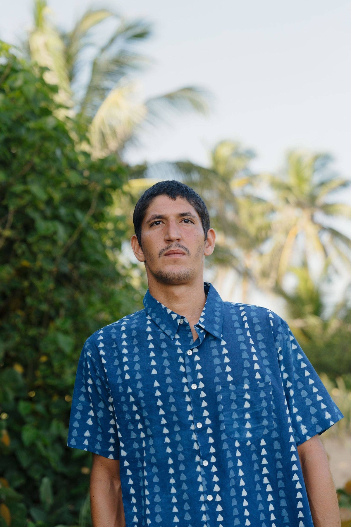 BLUE SHADOW Short Sleeve Button Down Aloha Shirt | Organic Cotton