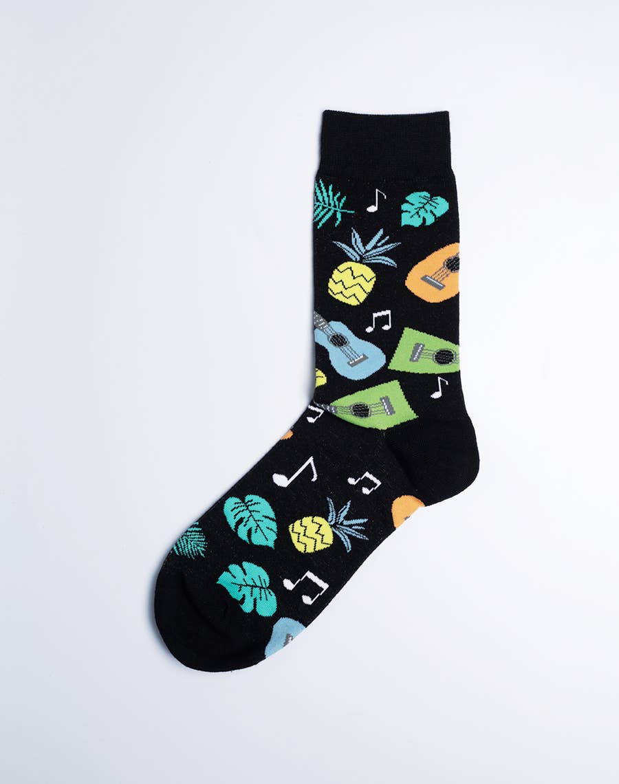 TROPICAL UKULELE Men's Crew Socks