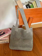 Crochet Knit Beach Bag - Grey
