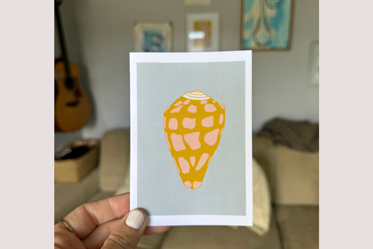 HEBREW CONE SHELL Blank Watercolor Greeting Card | Sierra Rehrer Designs