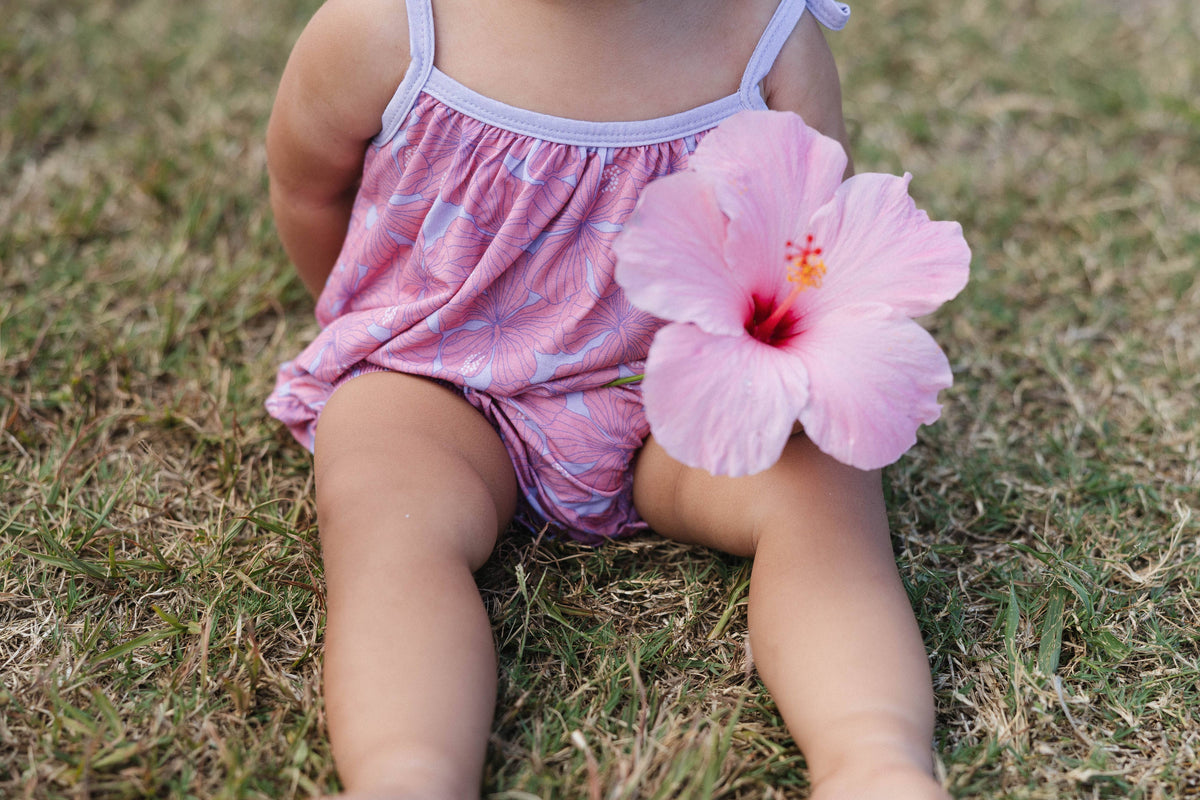 HIBISCUS Pink/Purple Island Haze Bubble Onesie | Fits Infants