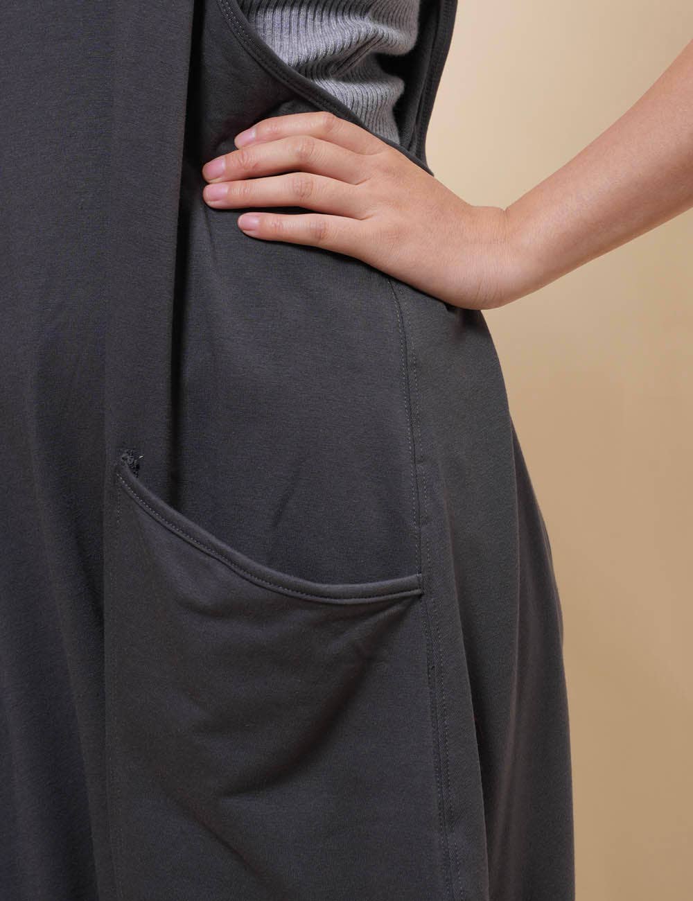 LANI Washed Black Sleeveless Jumpsuit
