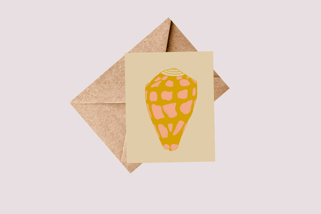 HEBREW CONE SHELL Blank Watercolor Greeting Card | Sierra Rehrer Designs